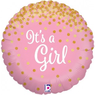 Glittering Pink It's A Girl Balloon